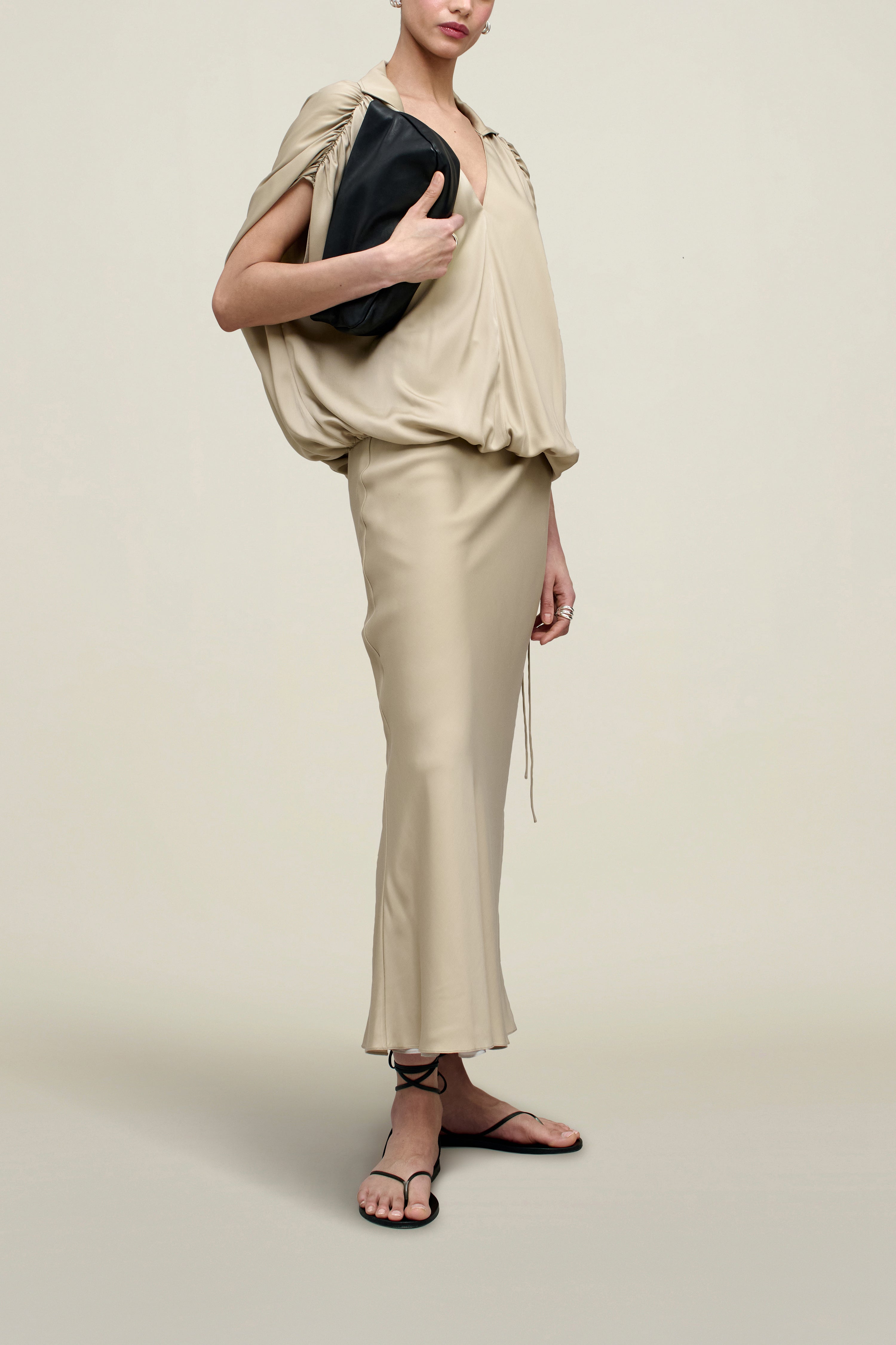 Davis Shirt in Cupro Satin