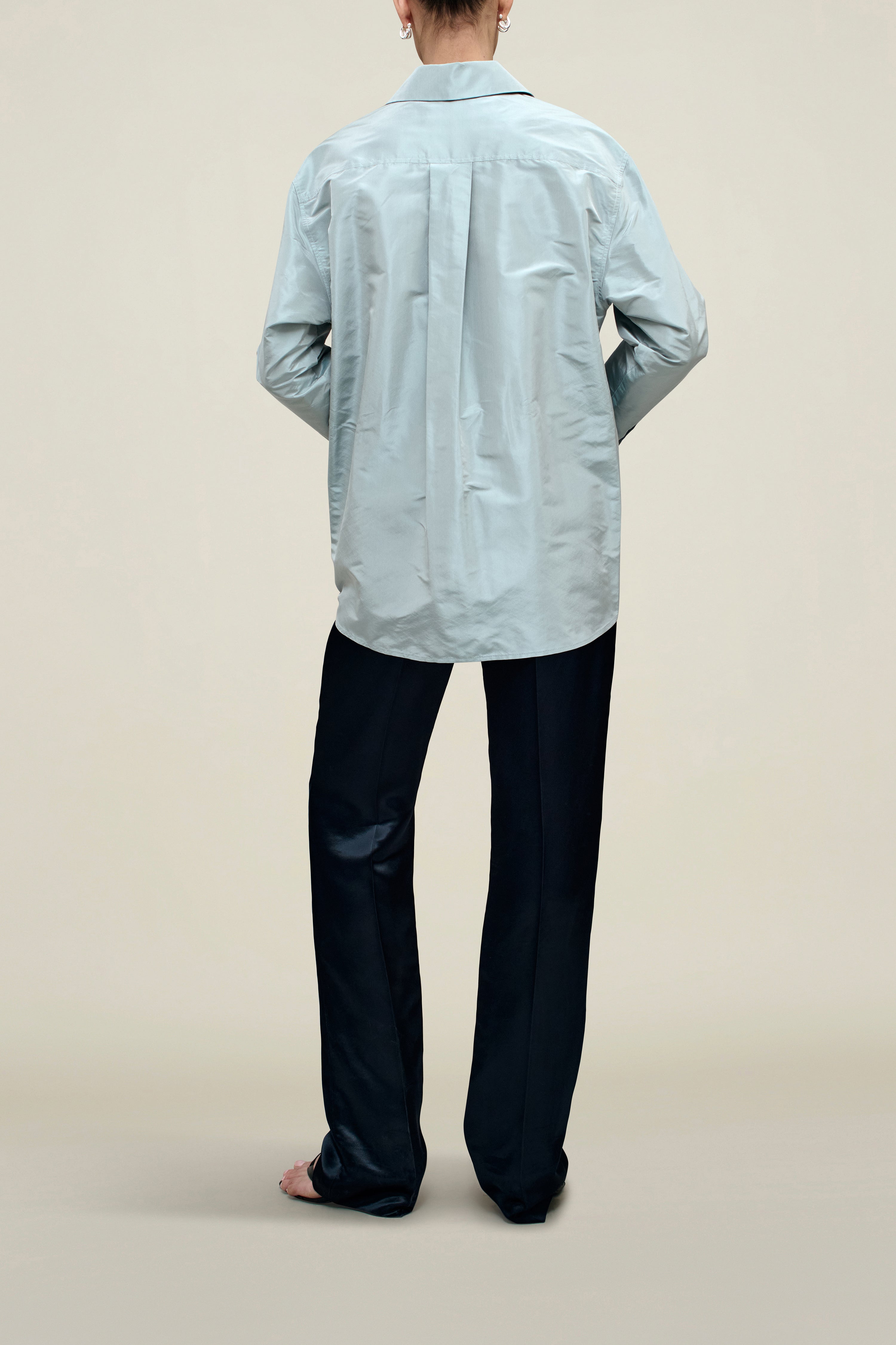 Signature Button Down in Silk Taffeta