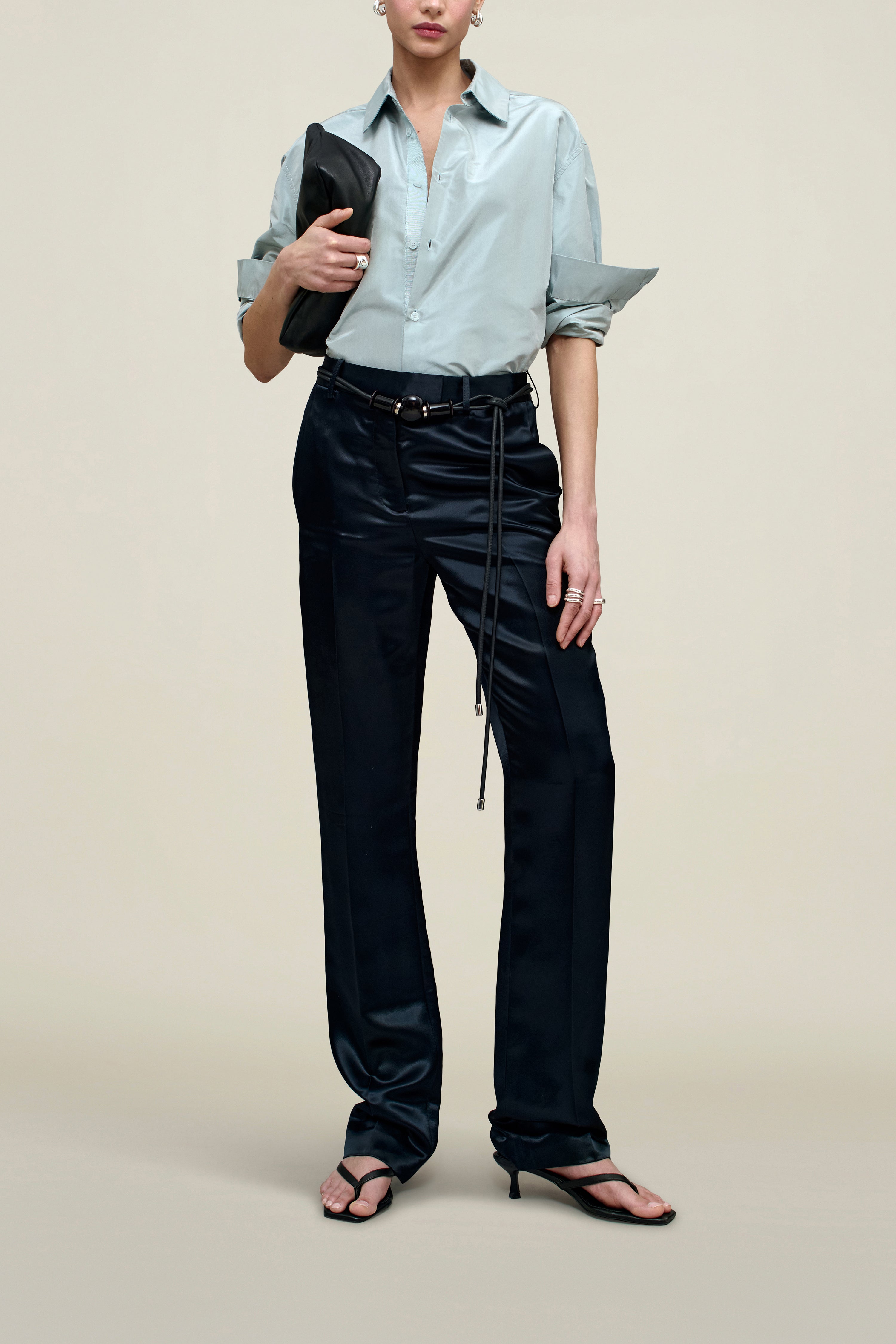 Signature Button Down in Silk Taffeta