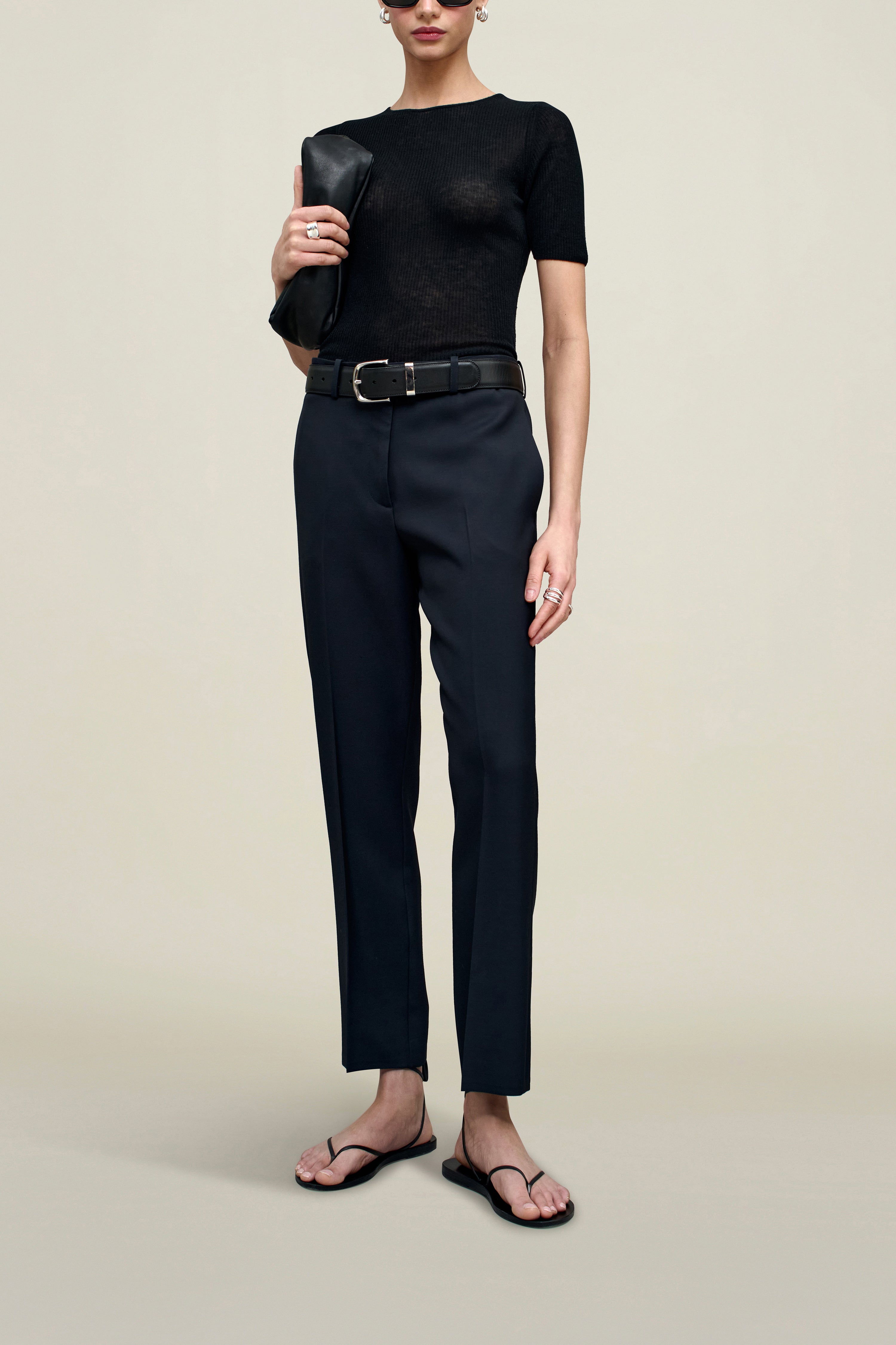 Brie Cropped Trouser in Grampian Twill