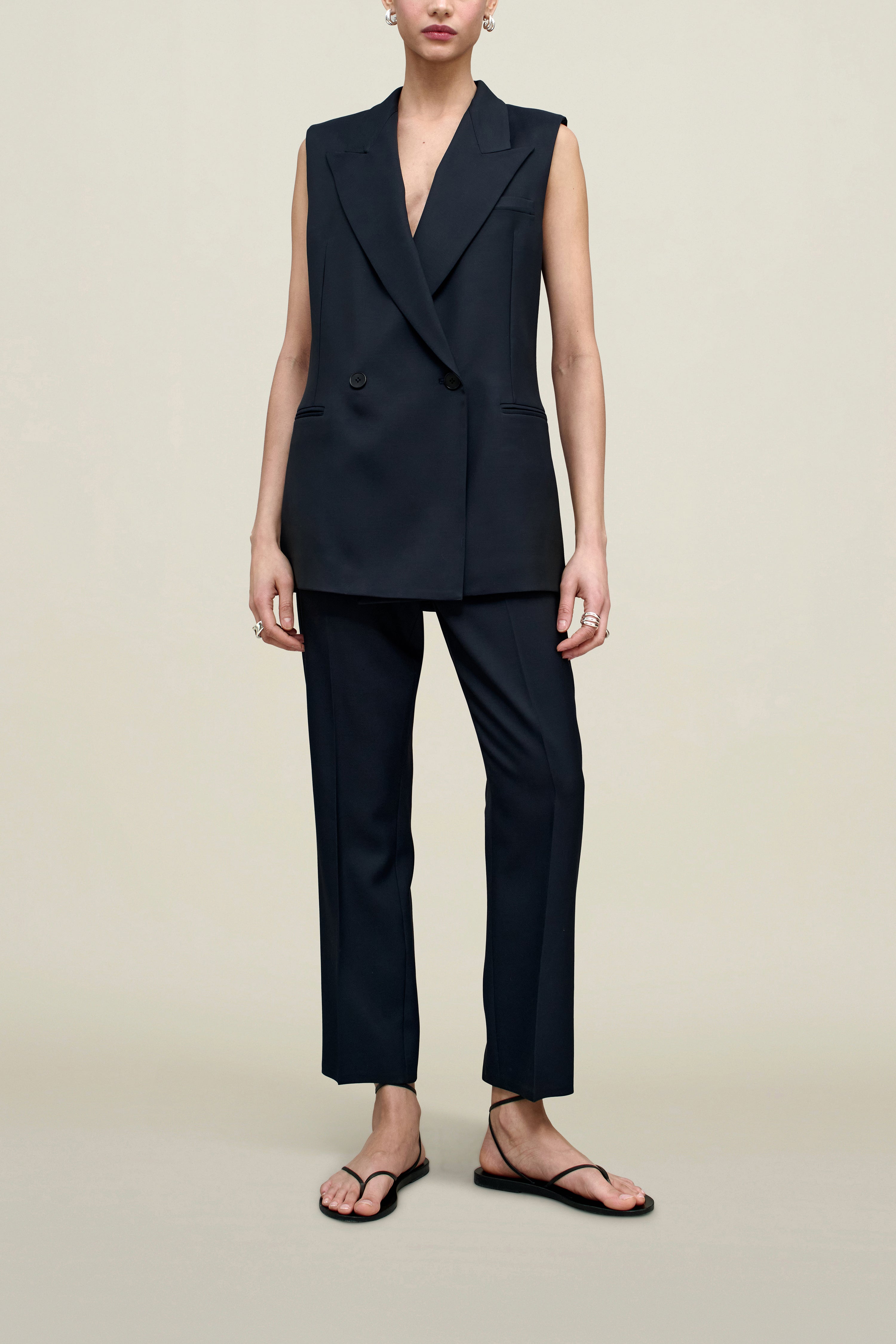 Brie Cropped Trouser in Grampian Twill