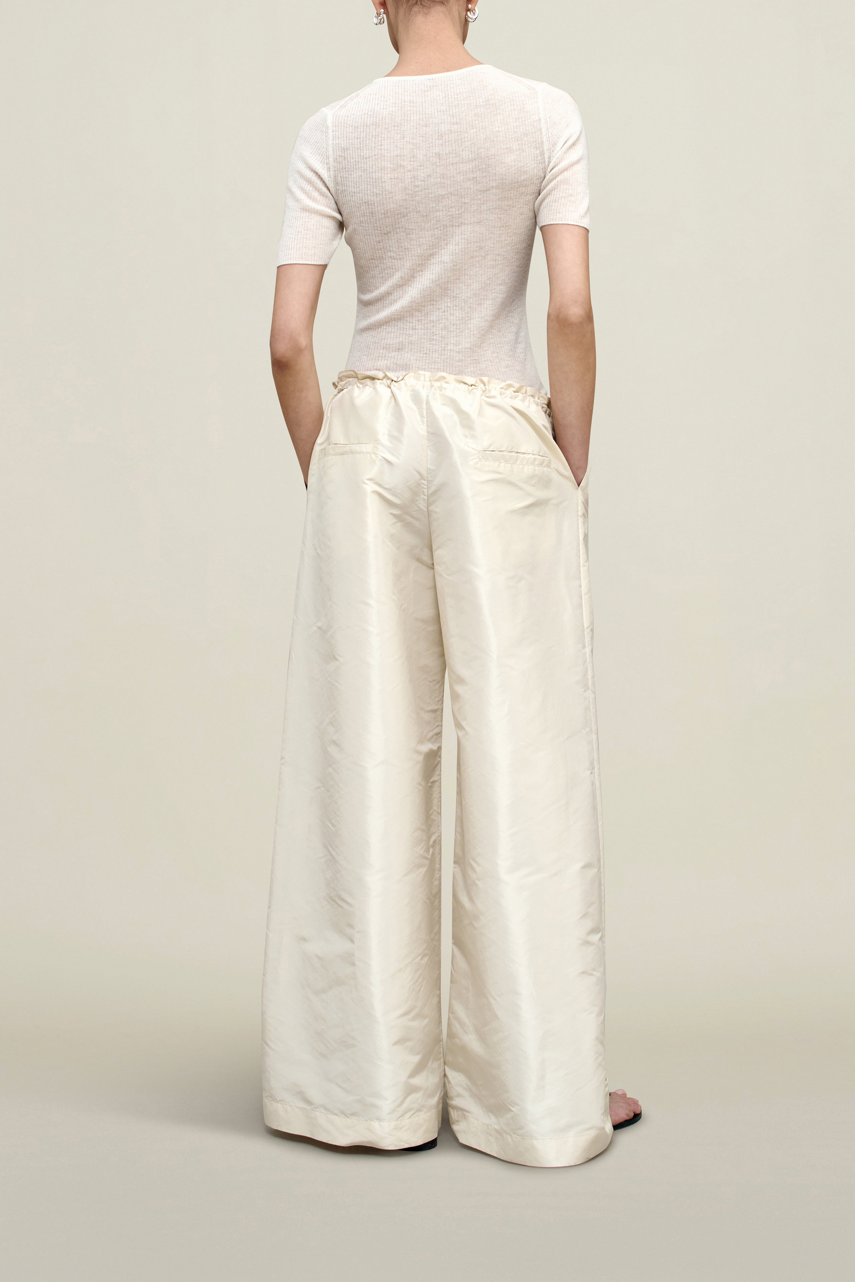 Wesley Drawstring Pant in Silk Taffeta