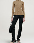 Frankie Button Down in Matte Jersey