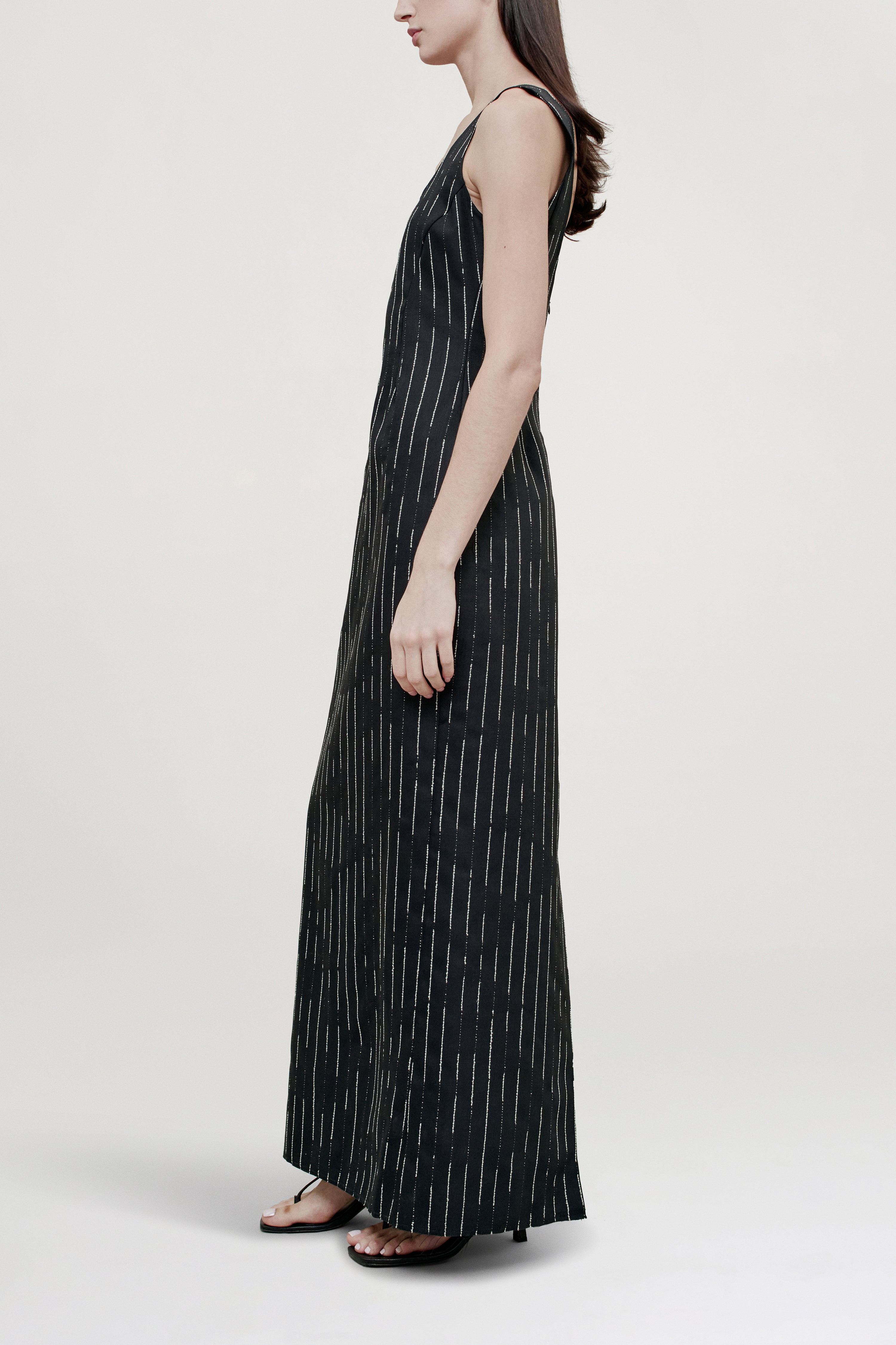 Isadora Sleeveless Gown in Summer Suiting