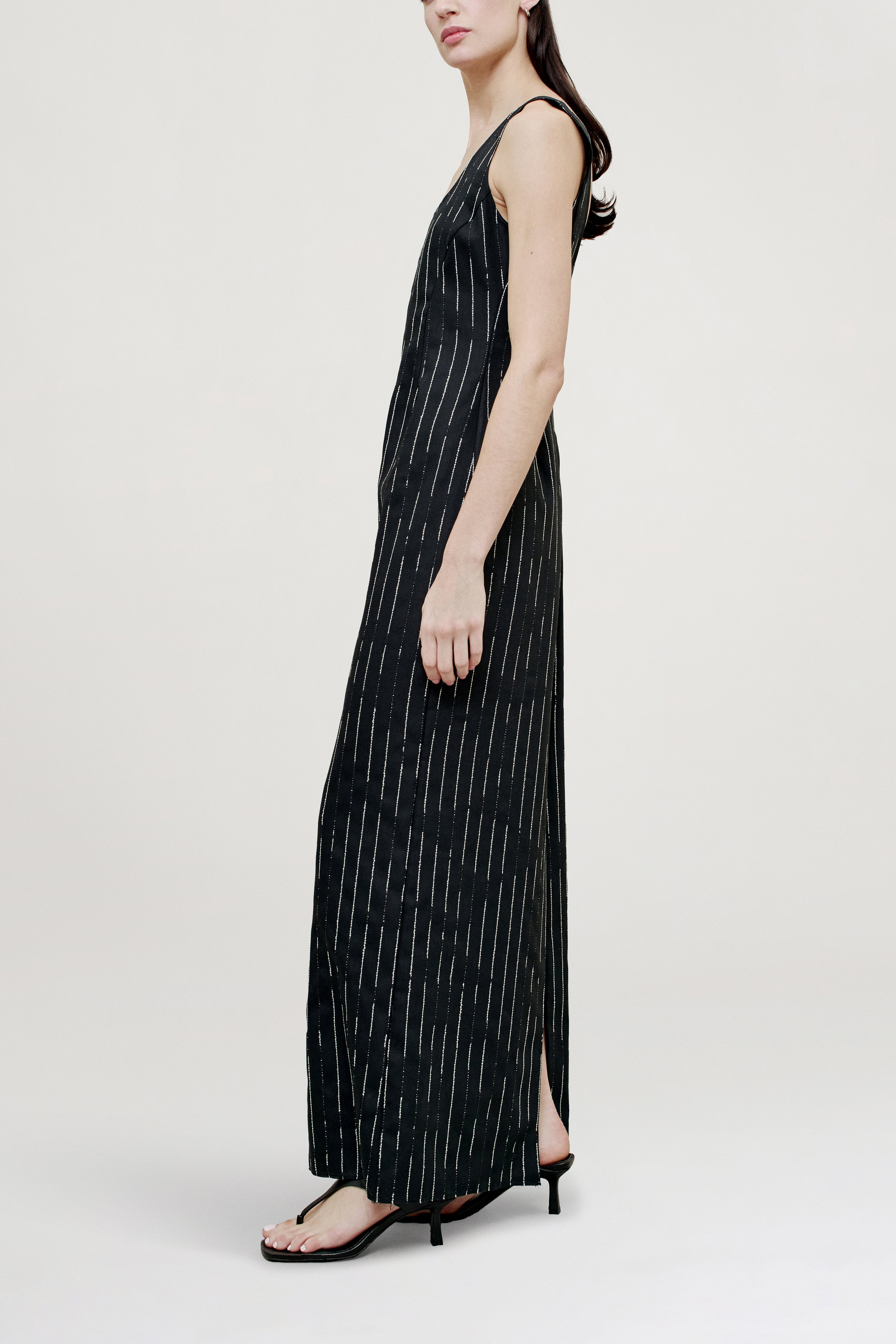 Isadora Sleeveless Gown in Summer Suiting