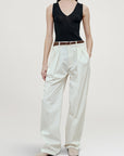Joel Pleated Trouser in Starched Poplin