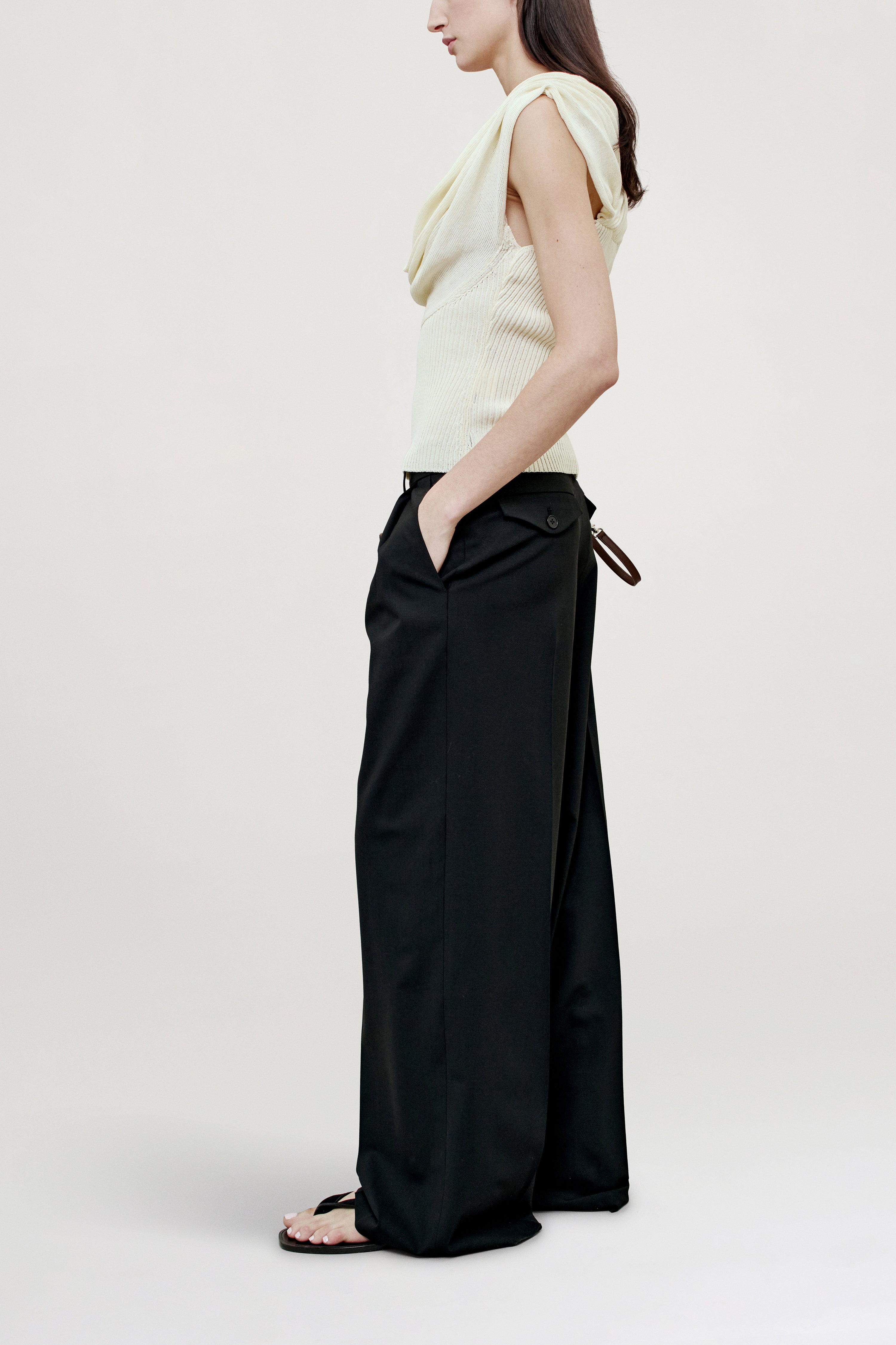 Meeka Cowl Neck Tank in Cotton Nylon
