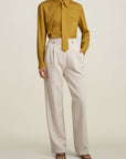 Le Smoking Trouser in Ecru Heavy Suiting