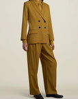 Boxy Tuxedo Blazer in Chartreuse