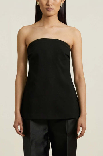 Saville Strapless Top in Heavy Suiting