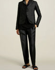 Kiernan Shrunken Blazer in Black Mikado Satin