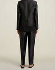 Kiernan Shrunken Blazer in Black Mikado Satin