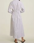 Dolman Shirtdress in White Stretch Poplin