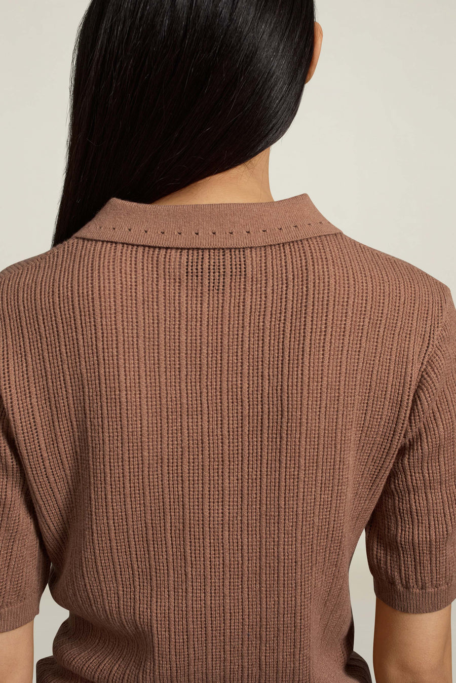 Mila Cashmere Polo in Camel Cashmere Wool Blend