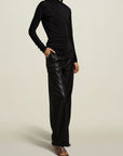 Luna Long Sleeve Top in Black Slinky Jersey
