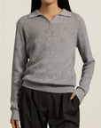 Aubrey Cashmere Polo in Cloud