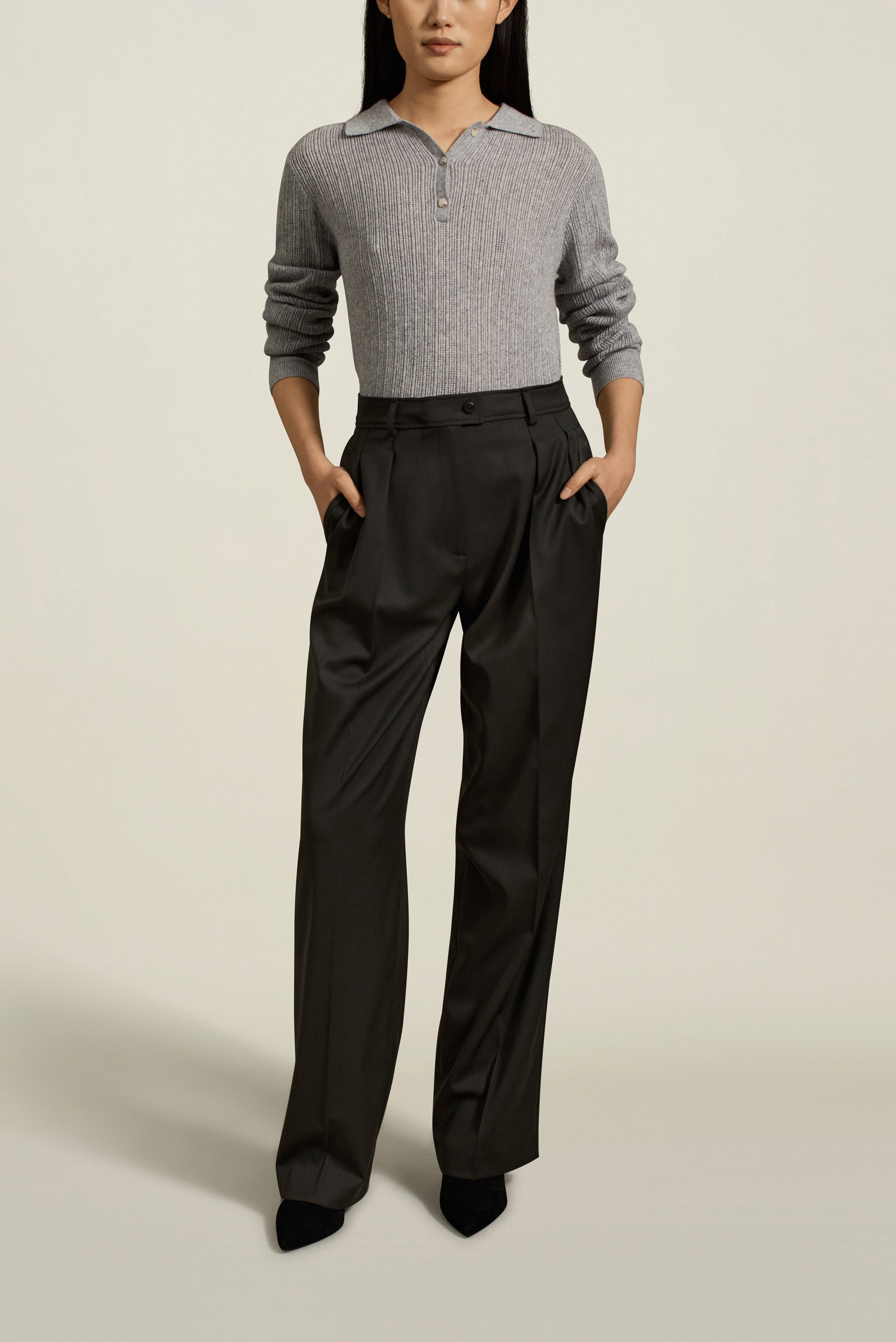 Aubrey Cashmere Polo in Cloud