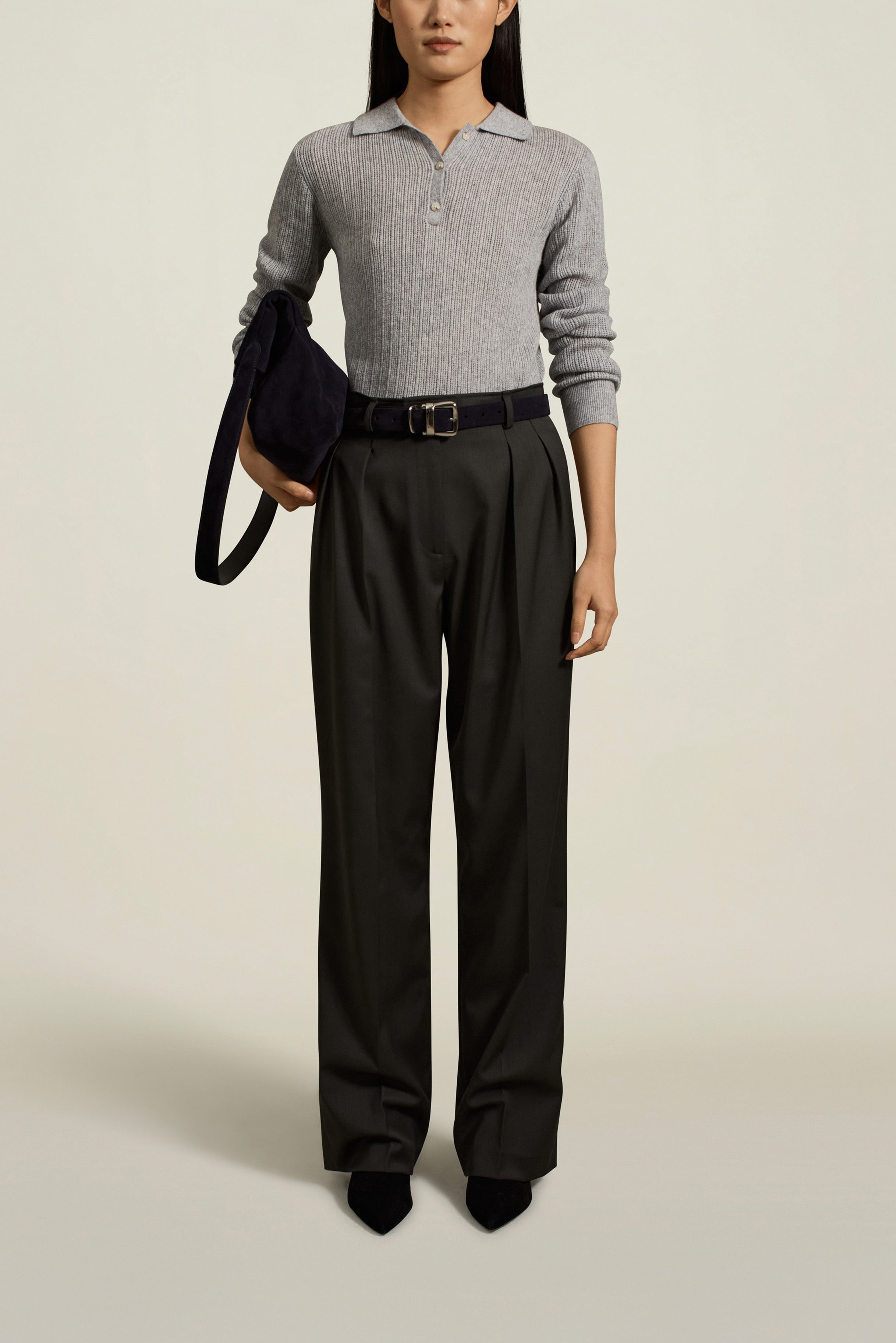 Aubrey Cashmere Polo in Cloud