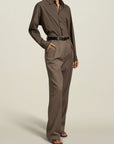 Le Smoking Trouser in Taupe Tropical Wool