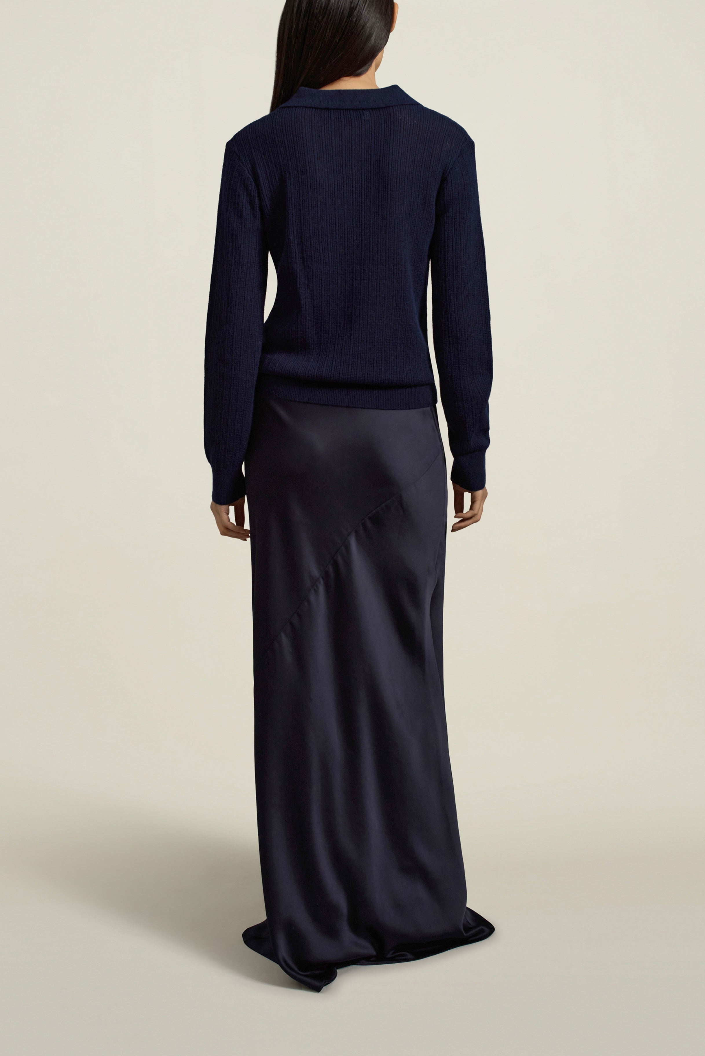 Aubrey Cashmere Polo in Navy