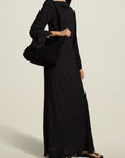 Grace Bias Dress in Black Featherweight Crepe