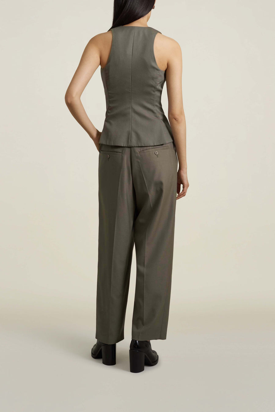 Houghton Pleated Trouser in Sage