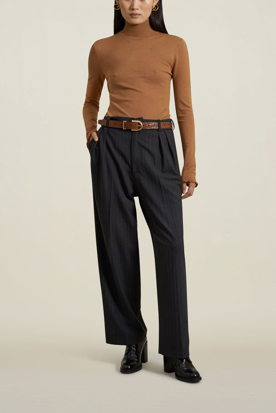 Houghton Pleated Trouser in Tropical Wool