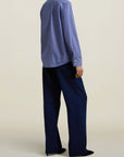 Beau Button Down in Cobalt and White Stripe