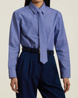 Beau Button Down in Cobalt and White Stripe