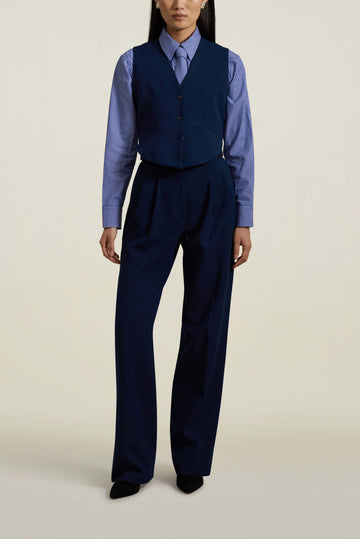Bodice Suit Vest in Indigo Heavy Suiting