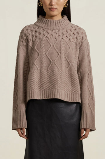 Cropped Chalet Sweater in Oatmeal