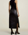 Forsyth Pencil Skirt in Black Faux Leather