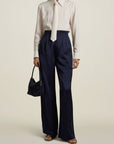 Madelynn Trouser in Navy Satin