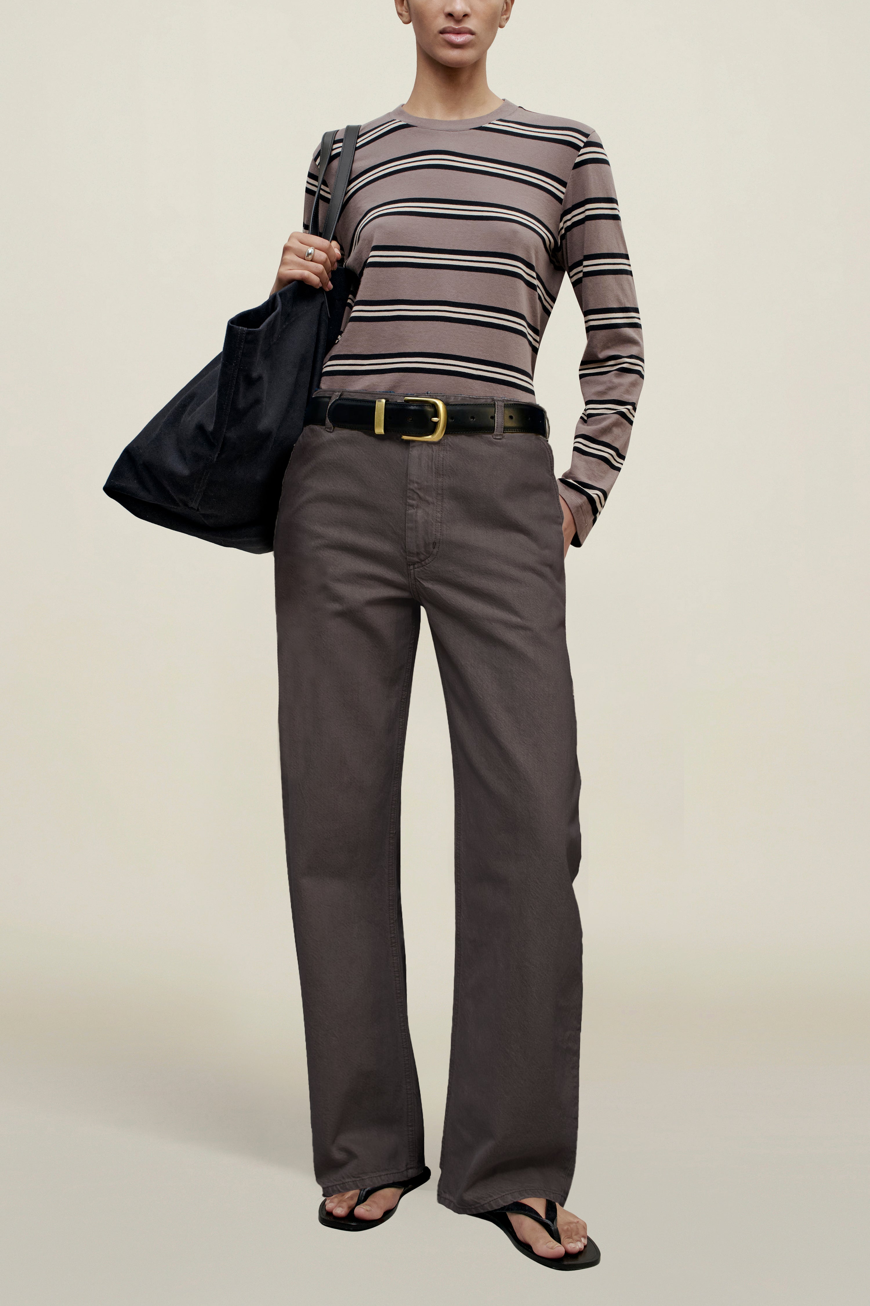 Column Leg Jeans in Cotton Denim