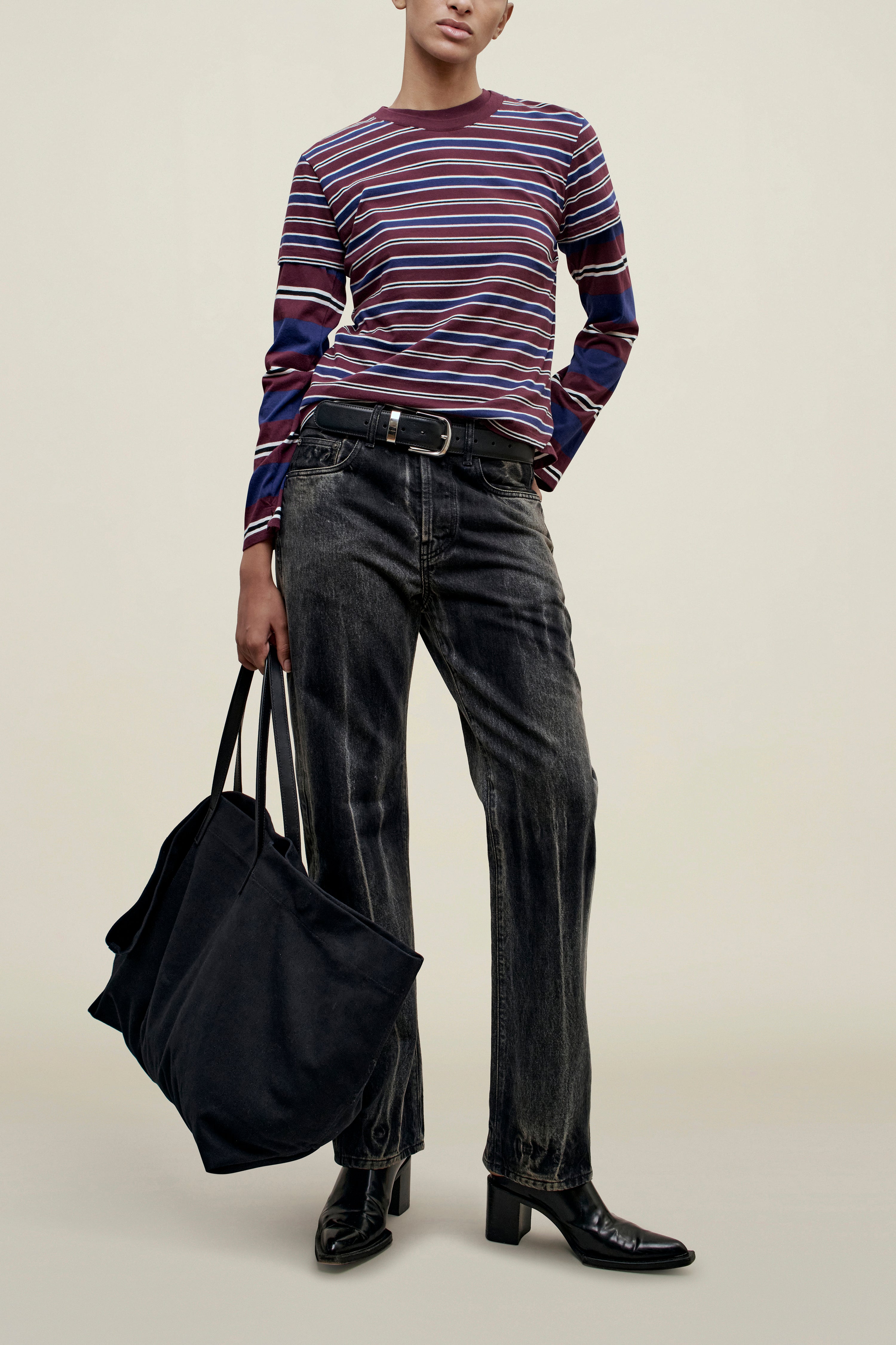 Kenzie T-Shirt in Bordeaux Multi Stripe