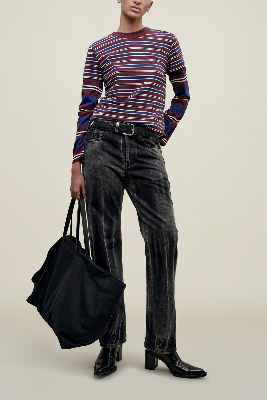Kenzie T-Shirt in Bordeaux Multi Stripe