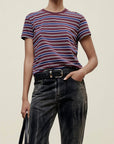 Kenzie T-Shirt in Bordeaux Multi Stripe