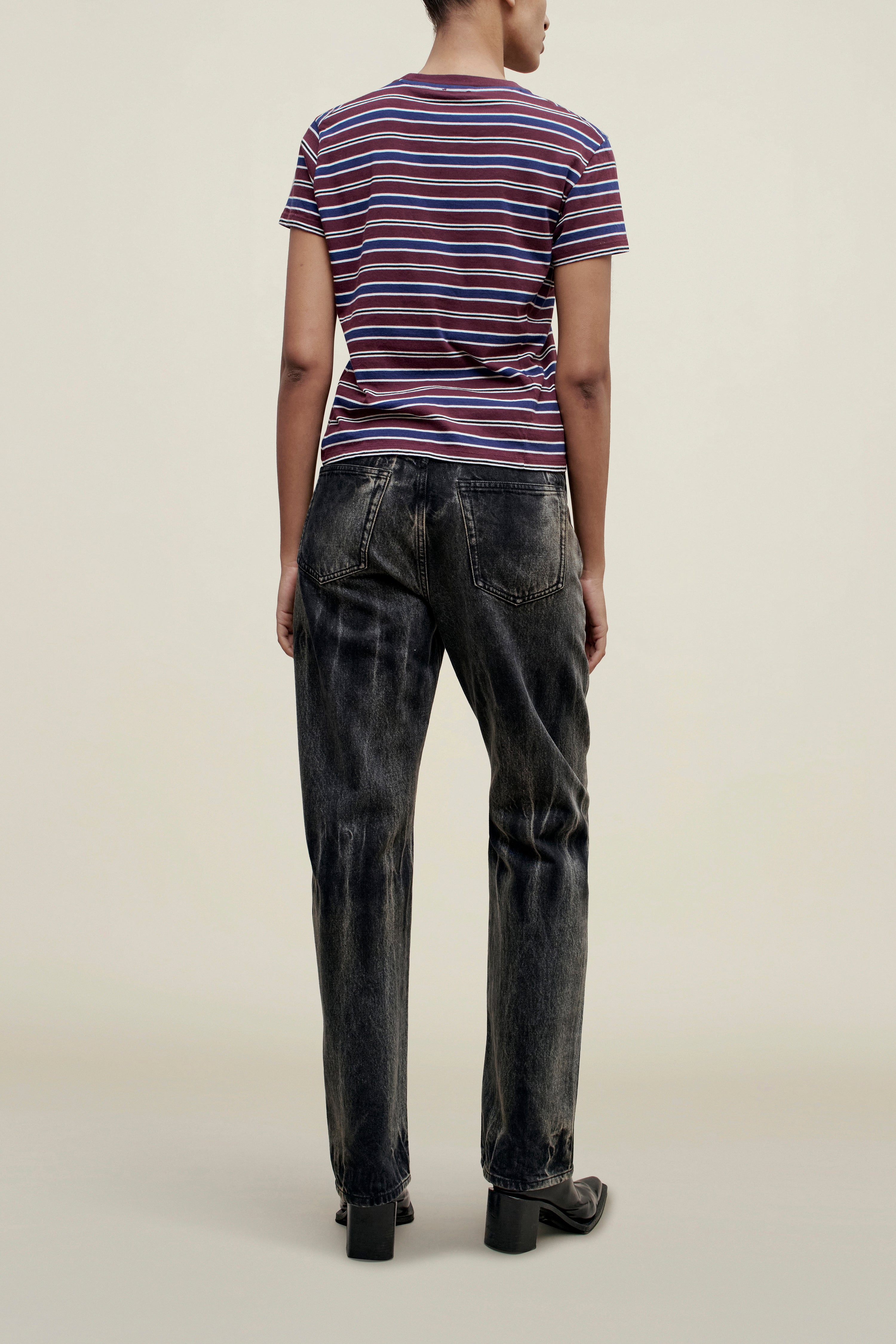 Kenzie T-Shirt in Bordeaux Multi Stripe