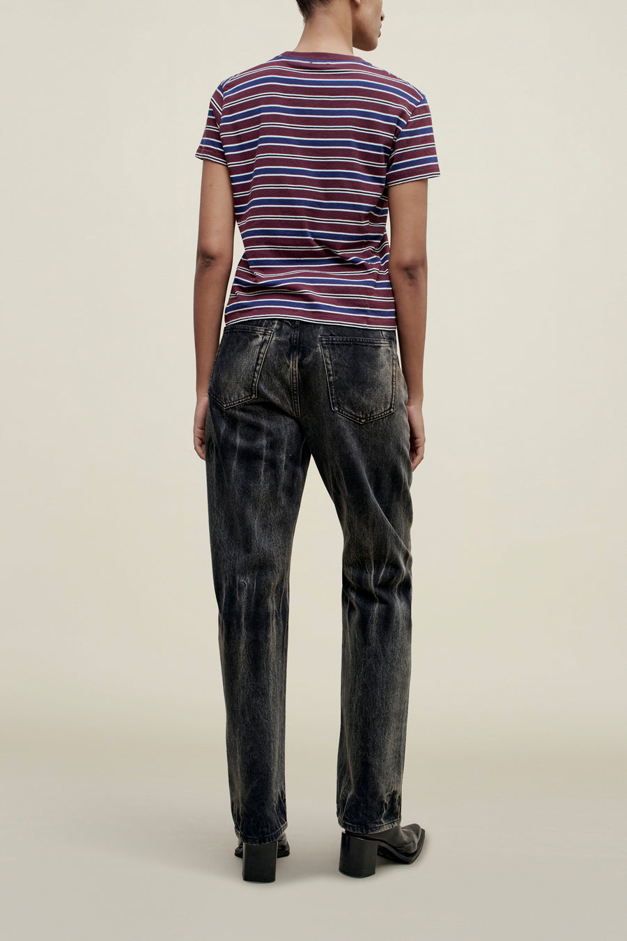 Kenzie T-Shirt in Bordeaux Multi Stripe