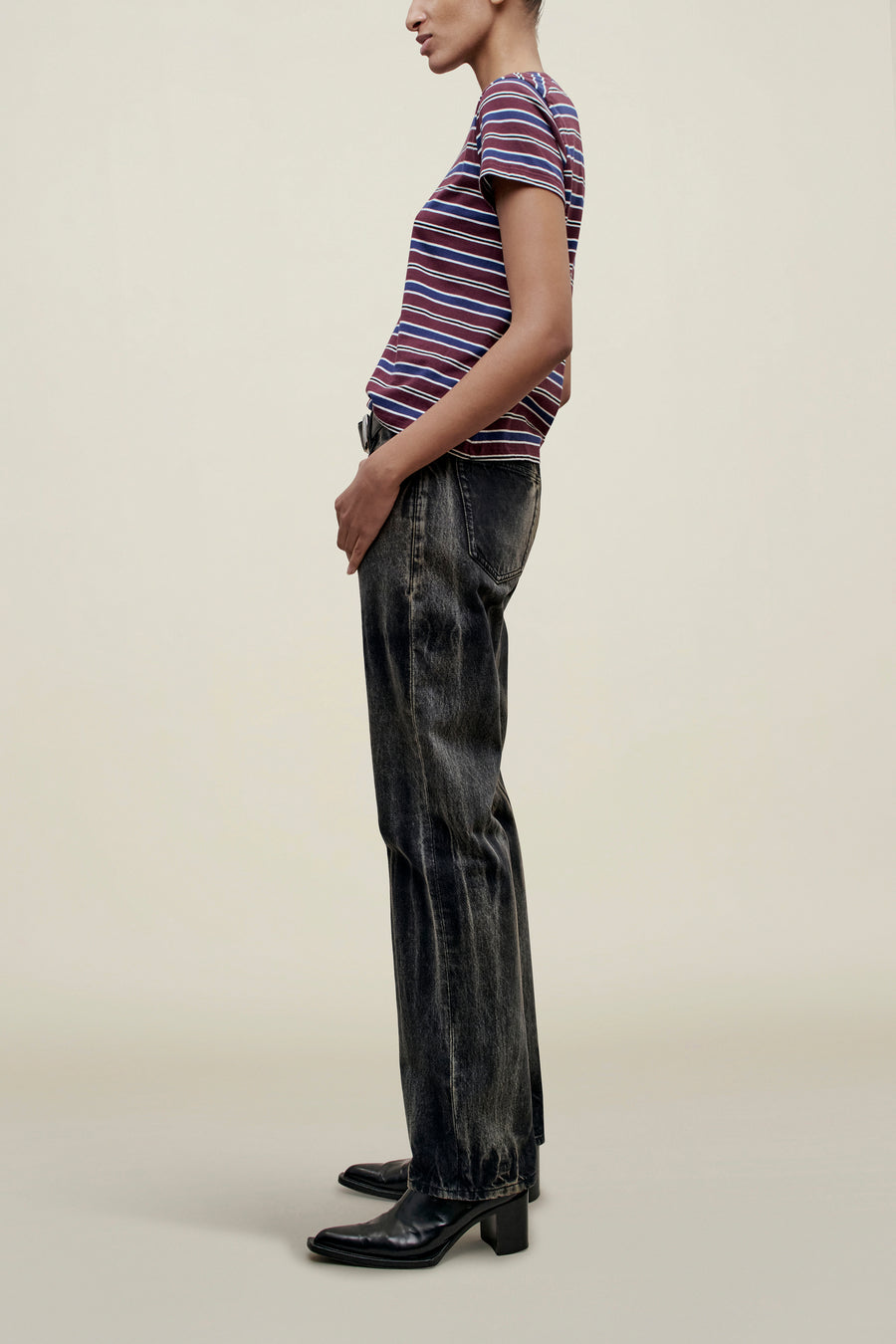 Kenzie T-Shirt in Bordeaux Multi Stripe