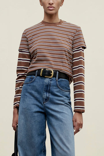 Kenzie T-Shirt in Rust Multi Stripe