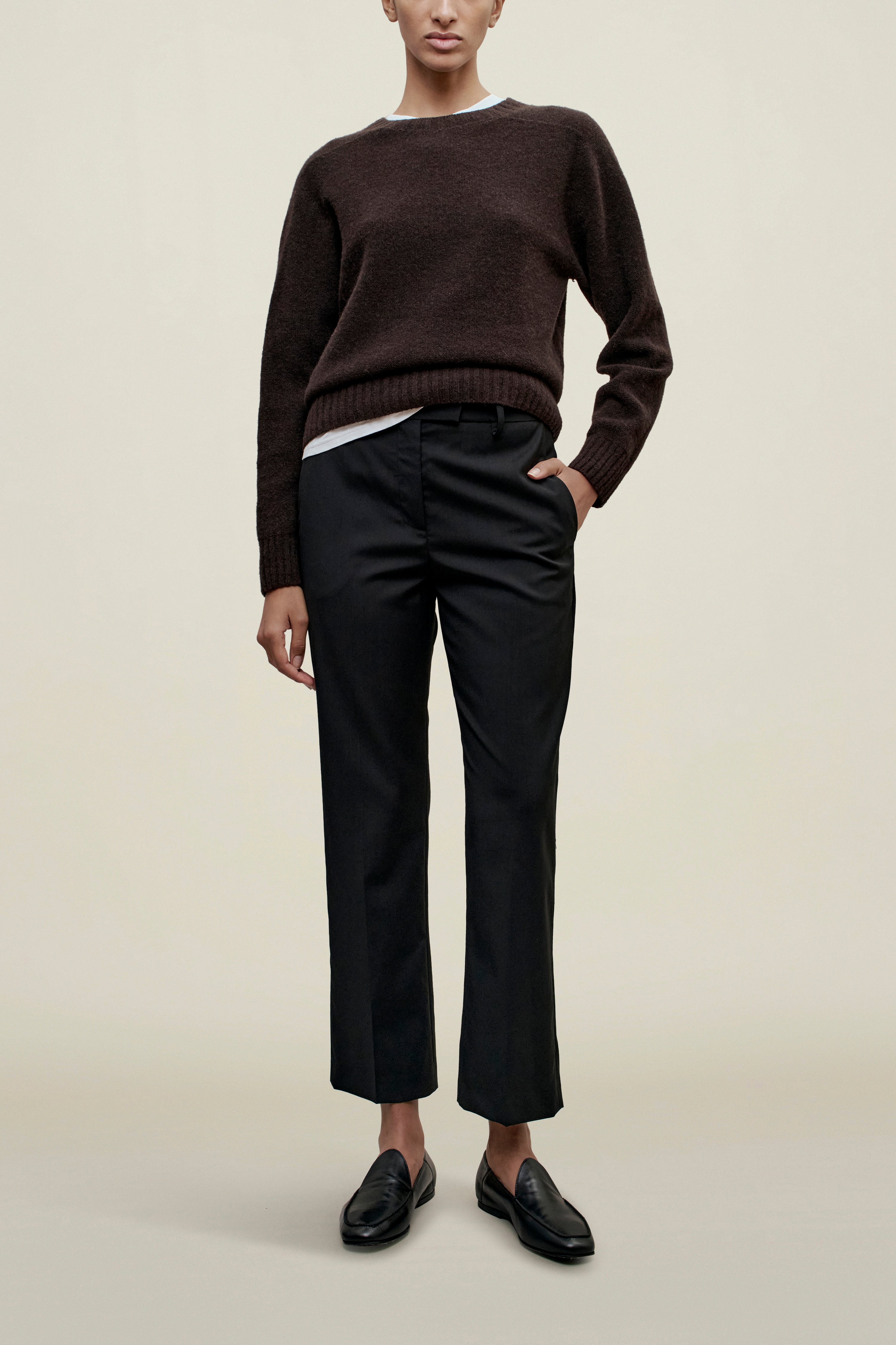Brie Cropped Trouser in Tropical Wool