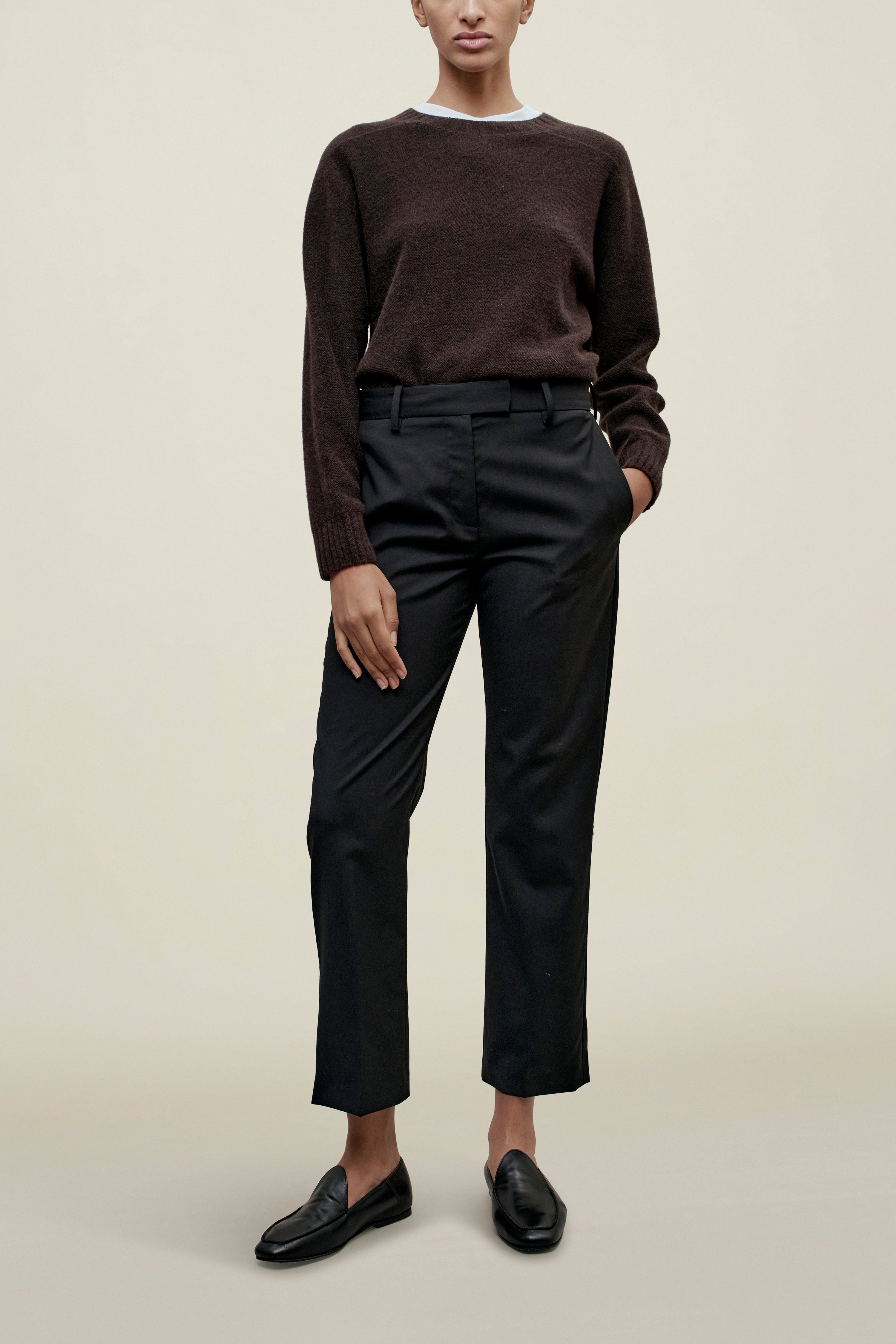Brie Cropped Trouser in Tropical Wool