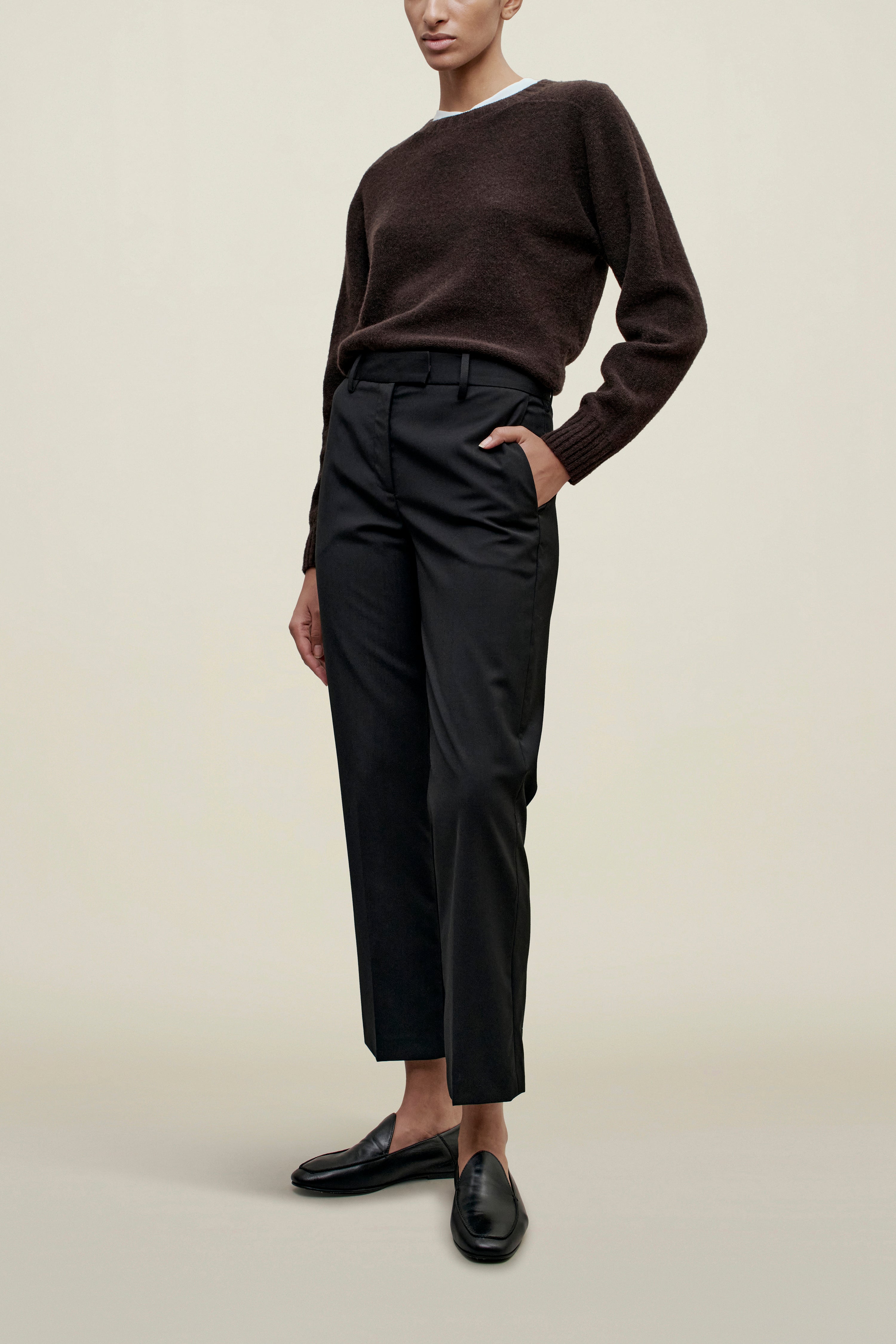 Brie Cropped Trouser in Tropical Wool