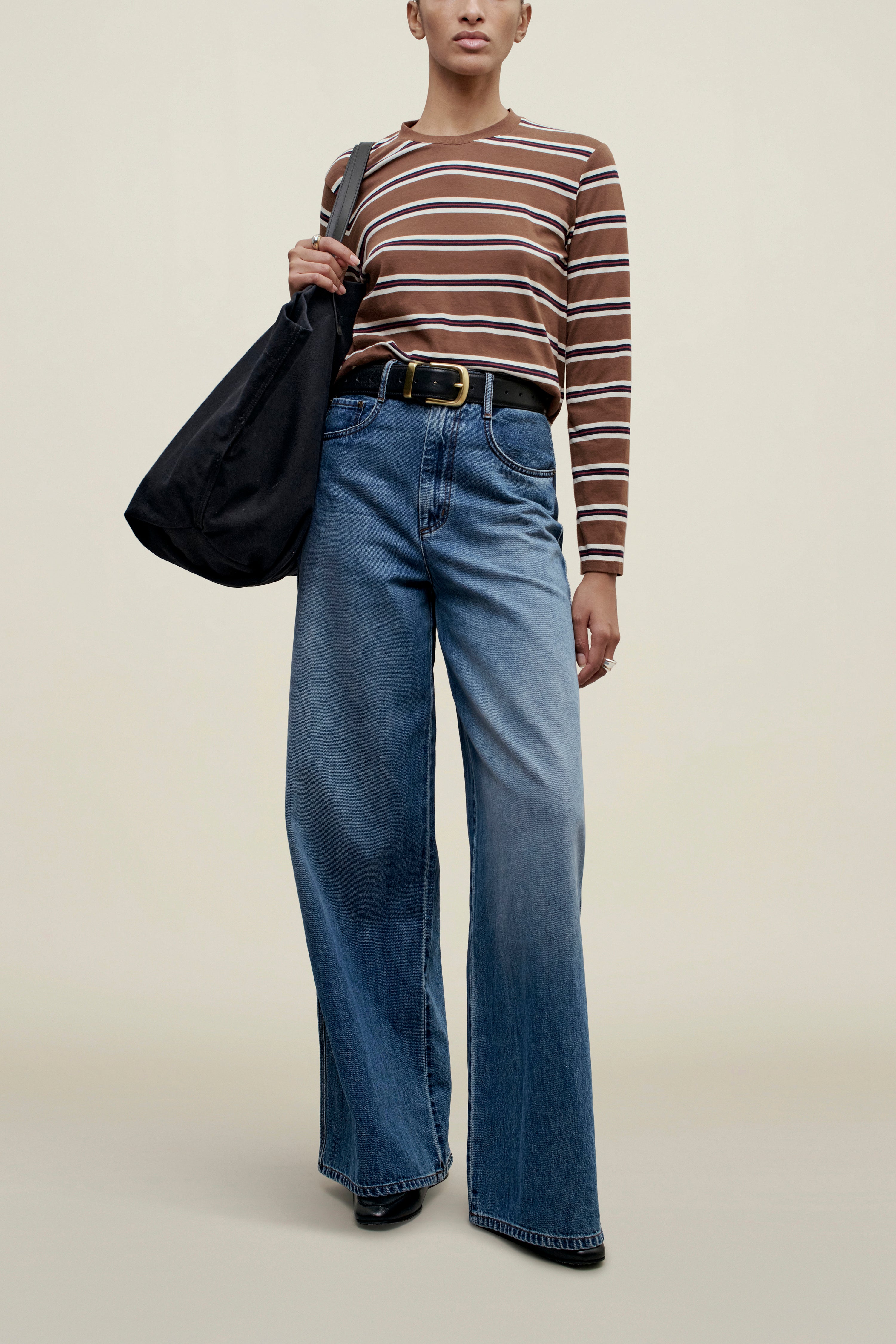 Wynn Long Sleeve in Rust Multi Stripe