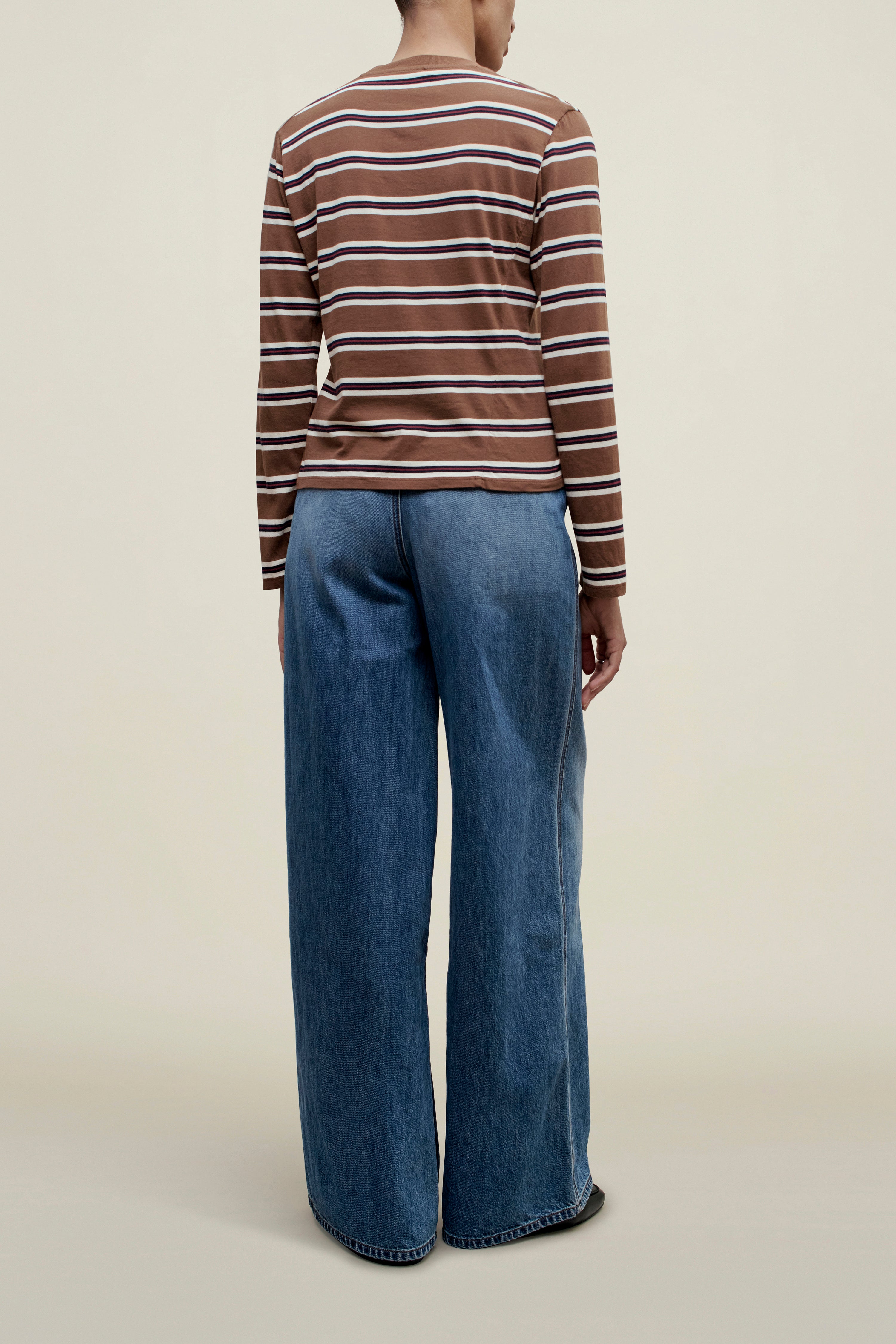 Wynn Long Sleeve in Rust Multi Stripe