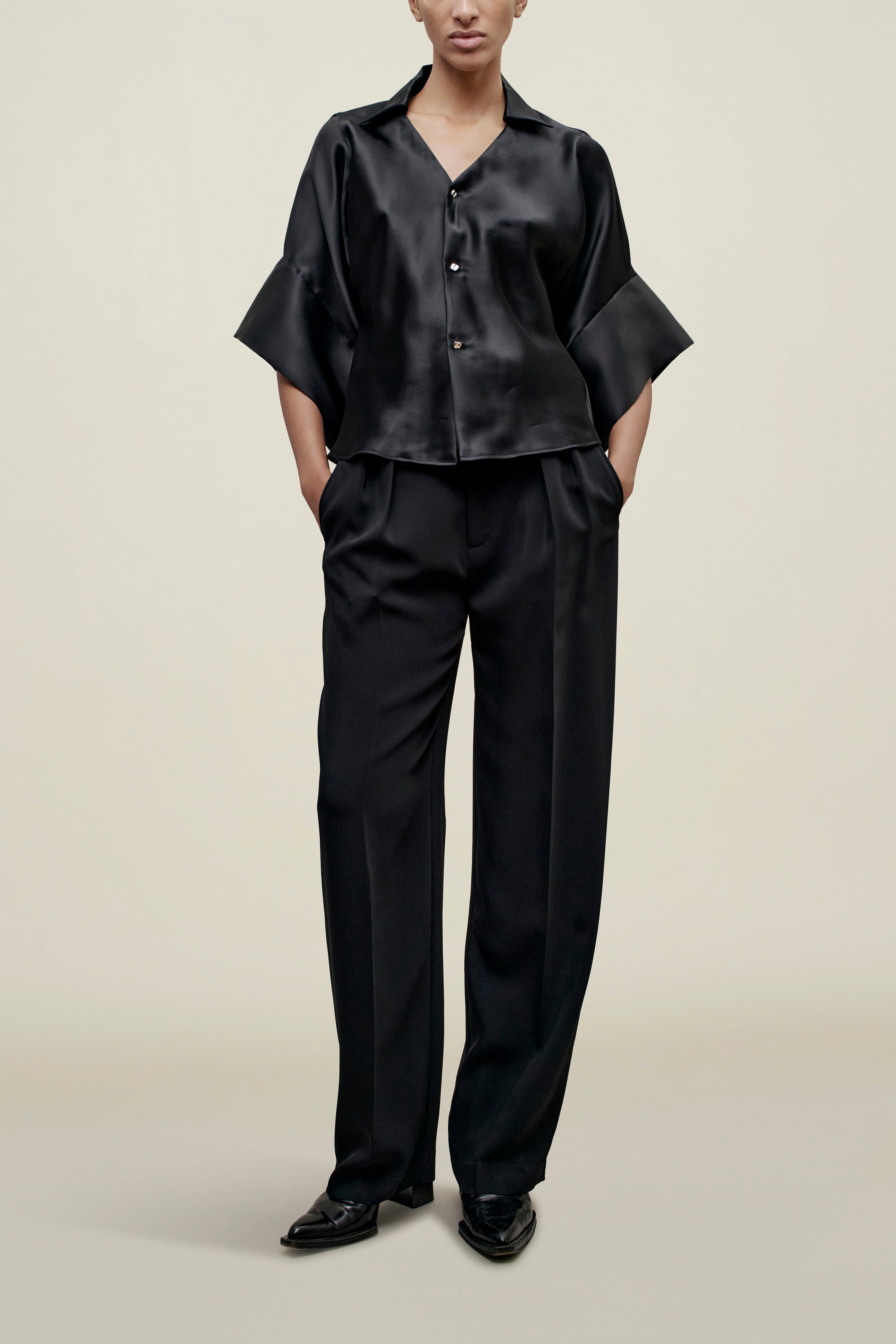 Mateo Shirt in Satin Faced Organza