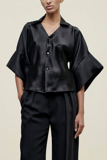 Mateo Shirt in Satin Faced Organza