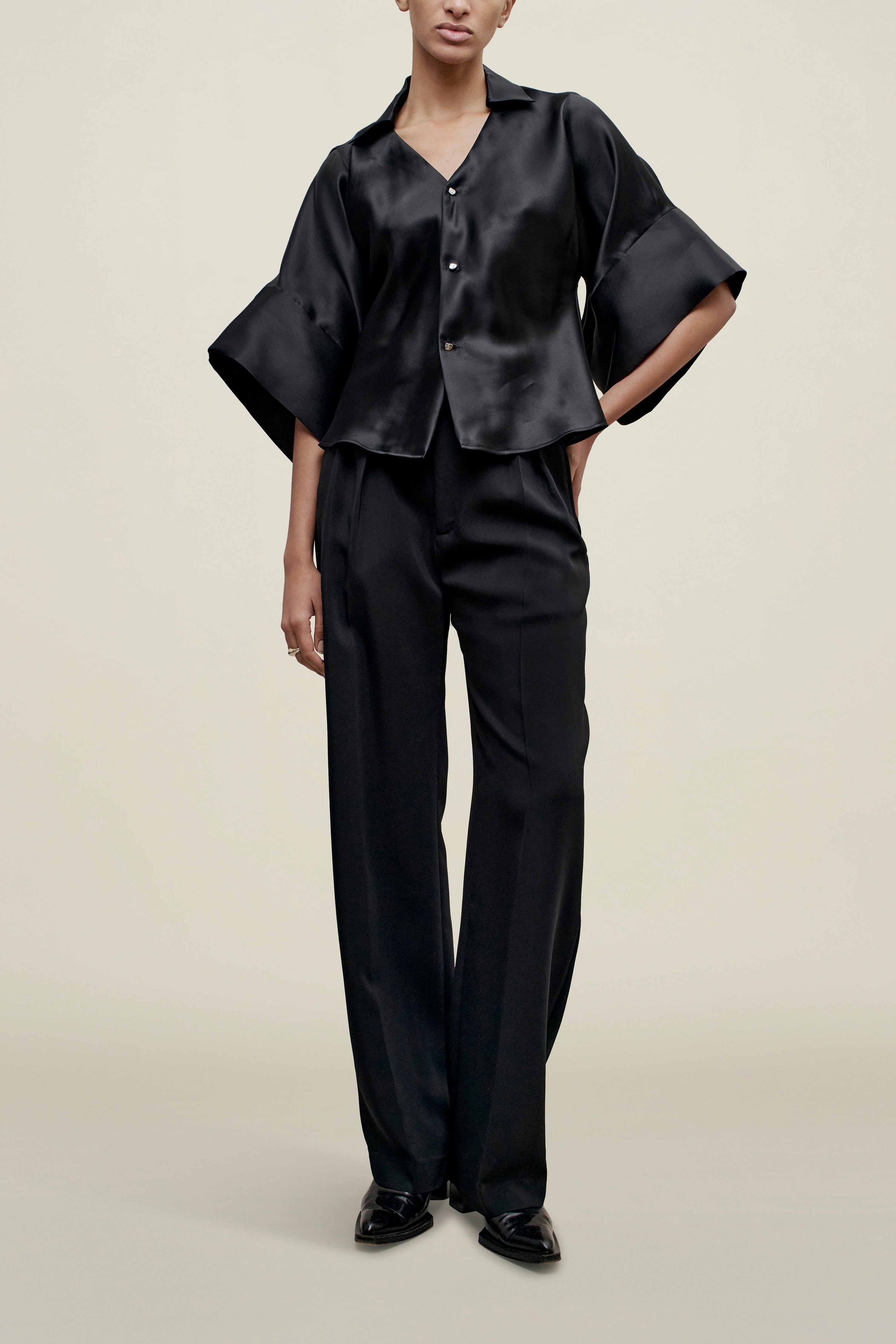 Mateo Shirt in Satin Faced Organza