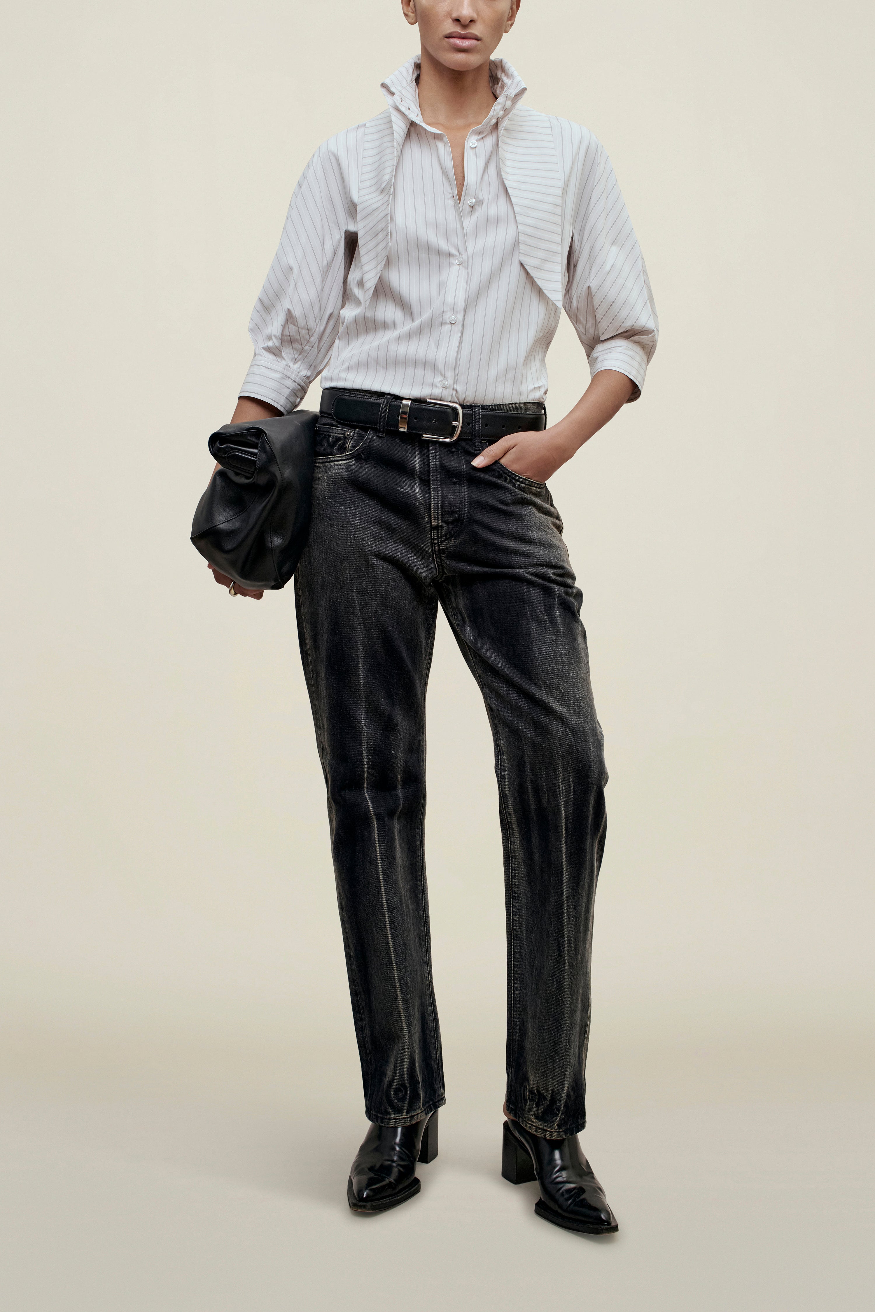 Lilette 3/4 Sleeve Button Down in Cotton